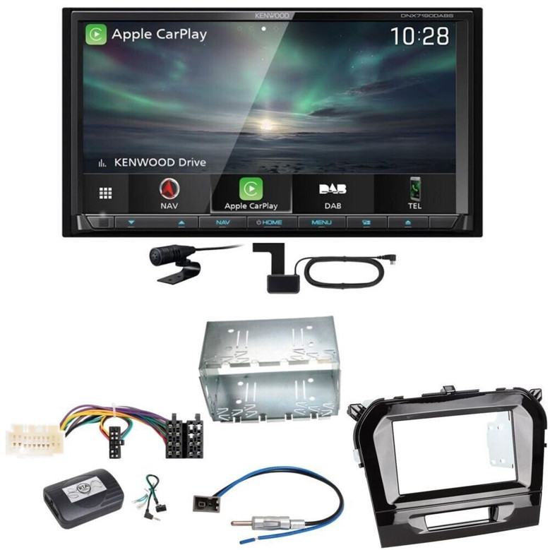 Kenwood DNX-7190DABS – Doppel-DIN Android Auto Carplay DAB+ CD Einbauset für Suzuki Vitara LY