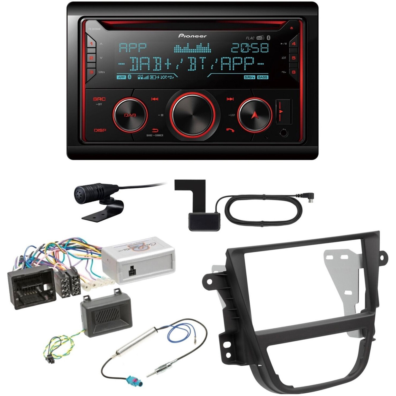 Pioneer FH-S820DAB - USB DAB+ MP3 Digitalradio Einbauset für Opel Mokka A - Doppel-DIN-Radio