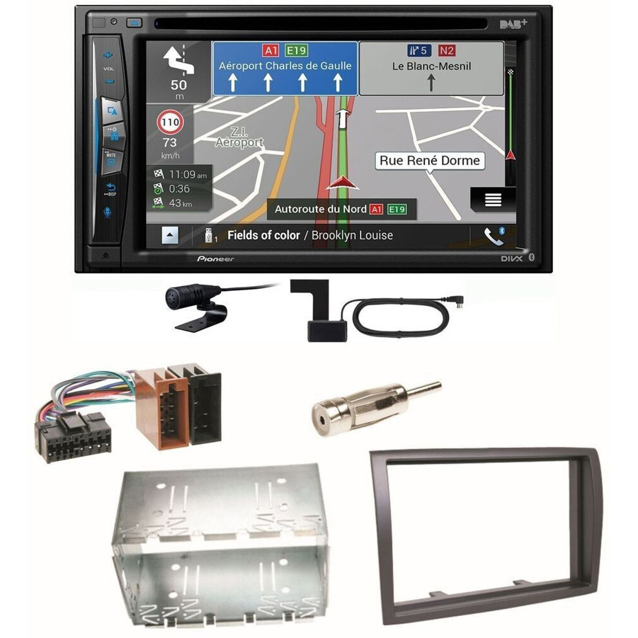 Pioneer AVIC-Z730DAB - Doppel-DIN Navigation DAB+ & USB Einbauset für Fiat Ducato, Boxer und Jumper