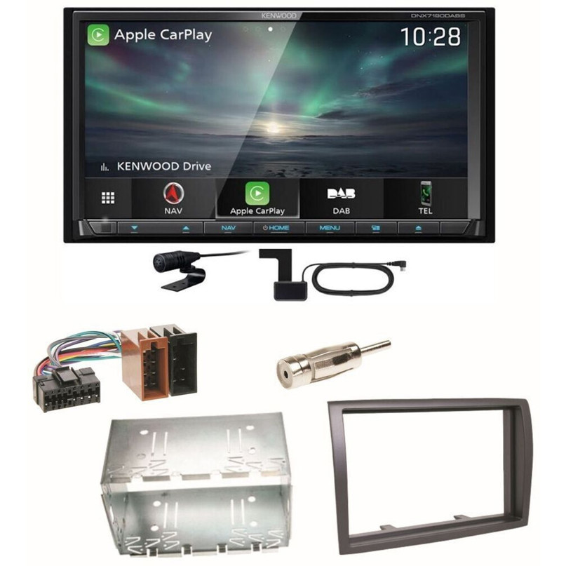 Kenwood DNX-7190DABS - Android Auto & Carplay Einbauset für Fiat Ducato, Boxer, Jumper - Doppel-DIN-Radio