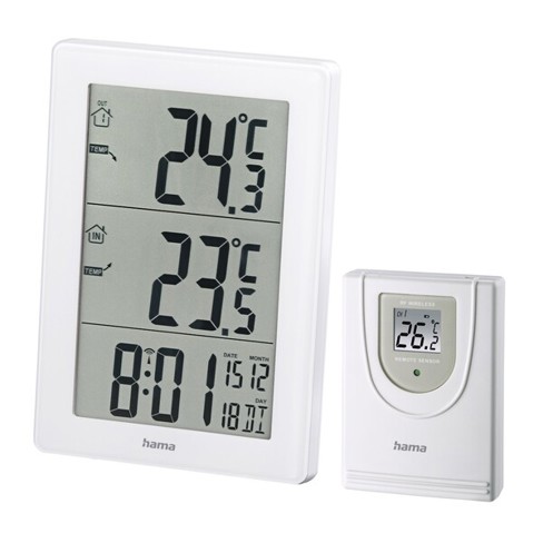 Hama EWS-3000 Wetterstation - Innen- und Außentemperaturmesser, Weiß