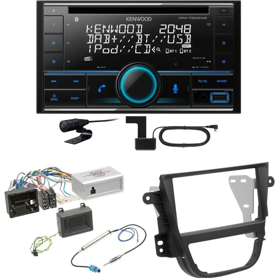Kenwood DPX-7300DAB - Bluetooth Digitalradio & USB CD Einbauset für Opel Mokka A | Doppel-DIN-Radio