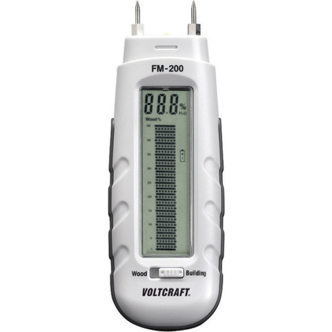 Voltcraft FM-200 Feuchtigkeitsmessgerät - Holz- und Baufeuchtemessgerät mit einer Messgenauigkeit von 0.2