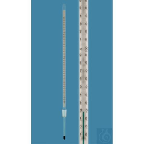 Amarell® NS 14 Thermometer -10 bis 360°C mit grüner Füllung und Eintauchtiefe 77mm | Normschliff-Thermometer