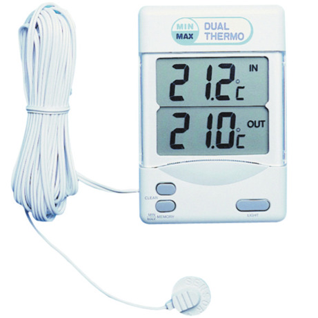 Amarell Max./Min.-Thermometer -50 bis +70°C | 0,1°C Auflösung | Innen-Außen-Thermometer