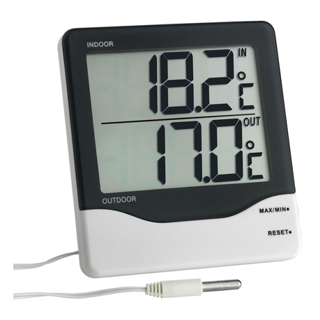 TFA Dostmann 30.1011 Elektronisches Innen-Außen-Thermometer - Schwarz/Weiß