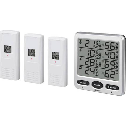 Renkforce Funk-Thermo-Hygrometer Silber - Präzise Temperatur- und Luftfeuchtigkeitsmessung