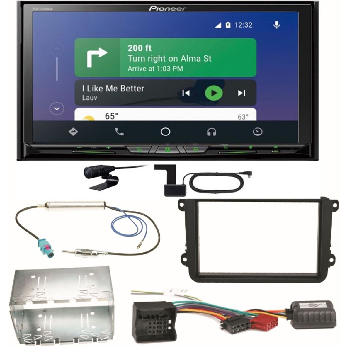 Pioneer AVH-Z9200DAB - Android Auto Einbauset für Golf 5, 6, Passat 3C, CC, B7 & Touran