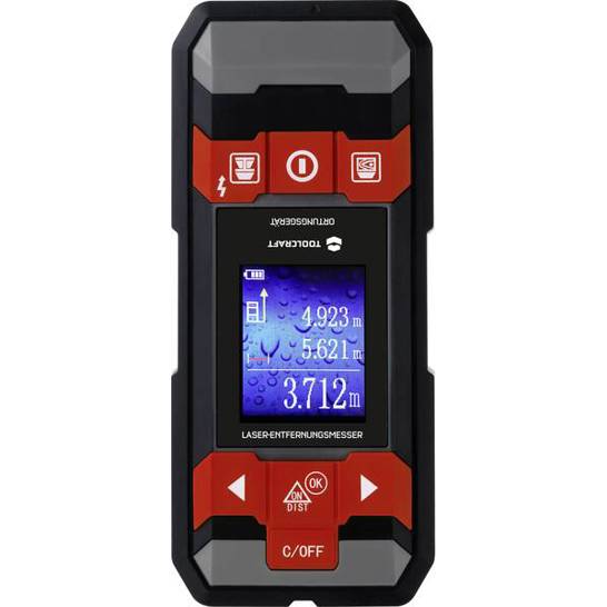 TOOLCRAFT Wandscanner mit Laser-Entfernungsmesser LDM D30 - Ideales Ortungsgerät für nicht eisenhaltige Metalle
