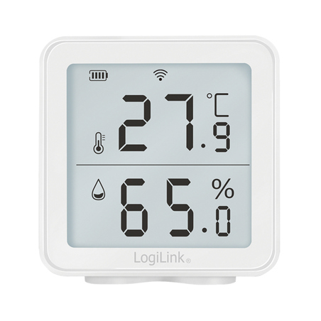 LogiLink SC0116 Elektronisches Hygrometer/Psychrometer für Innenräume - Hygrometer in Weiß